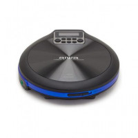 AIWA  Reproductor CD Portatil Discman PCD-810RD Negro Azul Anti Shock Incluye 2X Pilas, Auricular