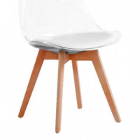 Silla Estilo Escandinavo 48X53X82CM Asiento Blanco Serie Mumbai MOMI