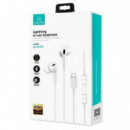 Auriculares con Cable Lightning 1.20M Blanco  USAMS