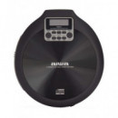 AIWA  Reproductor CD Portatil Discman PCD-810BK Negro Anti Shock Incluye 2X Pilas, Auricular