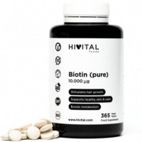 Biotina Pura 10.000 Mcg | 365 Comprimidos Veganos  HIVITAL