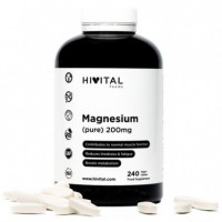 Magnesio Puro 200 Mg Procedente de Citrato de Magnesio | 240 Comprimidos Veganos  HIVITAL