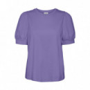Camisetas Mujer Camiseta de Mujer VERO MODA Manga Corta Abullonada Kerry Paisley Purple