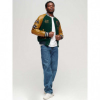Bomber SUPERDRY Varsity Patched Verde para Hombre