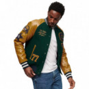 Bomber SUPERDRY Varsity Patched Verde para Hombre