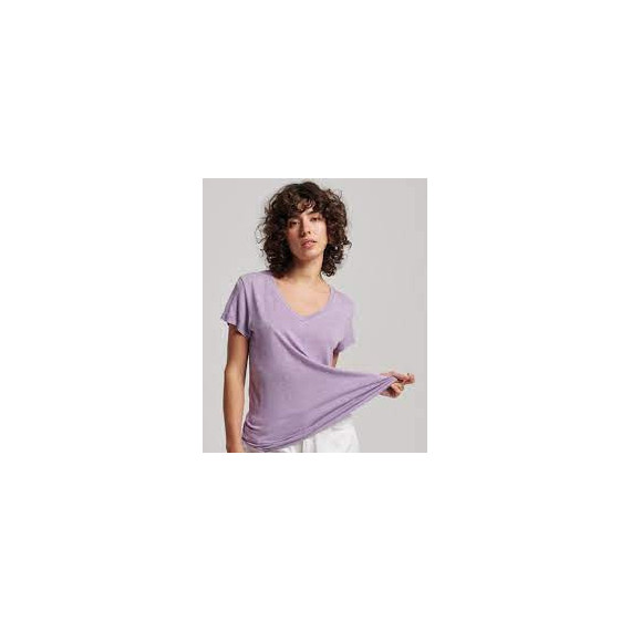 Camiseta Flameada de Mujer con Cuello de Pico SUPERDRY