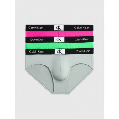 HIP BRIEF 3PK FUSHSIA ROSE, ISLAND GRN,