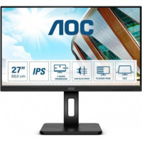 Monitor AOC 27" IPS Multim Ergonomico HDMI Dp VGA DVI USB 3YR Gar