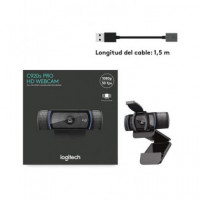 LOGITECH Webcam C920S Pro Full Hd, Autoenfoque,privacidad