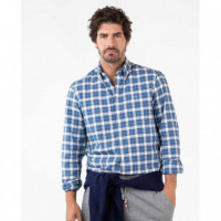 Camisas EL GANSO Hombre Basket Weave Marino Azul