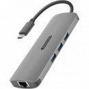 Docking Usb-c a HDMI + Gigabit Ethernet + 3,5 Mm Audio + 3X USB 3.1 + Lector Tarjeta  SITECOM