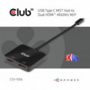 Adaptador USB Tipo-c Mst a Dual HDMI 4K60HZ  CLUB 3D