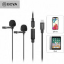 Micrófono Doble Solapa Lavalier Lightning para Apple BOYA BY-M2D