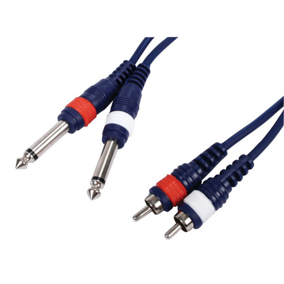 Cable 2RCA - 2 Jack Mono 6,3MM 3MTS.  HQ