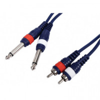 Cable 2RCA - 2 Jack Mono 6,3MM 3MTS.  HQ