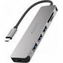 Docking SITECOM Usb-c a HDMI + Hub + Lector Tarjeta