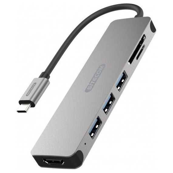 Docking SITECOM Usb-c a HDMI + Hub + Lector Tarjeta