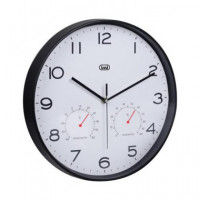 TREVI Reloj Pared Circular Analogico 30CMS con Higrometro y Termometro OM3510T