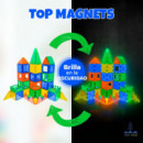 Bloques de Construcción Magnéticos Brillan en la Oscuridad - 62 Piezas + 2 Bolígrafos Luz Uv  TOP KINGDOM