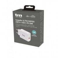 TM ELECTRON Adaptador Corriente Dual USB A+usb C 20W MUAD116