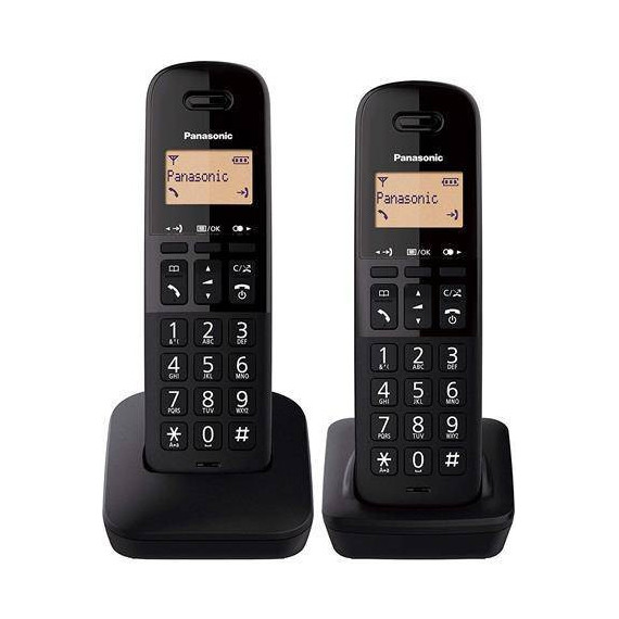 PANASONIC Telefono Duo Inalambrico KX-TGB612SPB con Tecla de Bloqueo Negro  - Guanxe Atlantic Marketplace