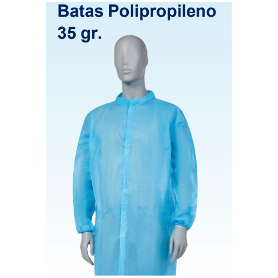 Talla Xl Bata de Visita Polipropileno 35 Gr. Azul  SANTEX