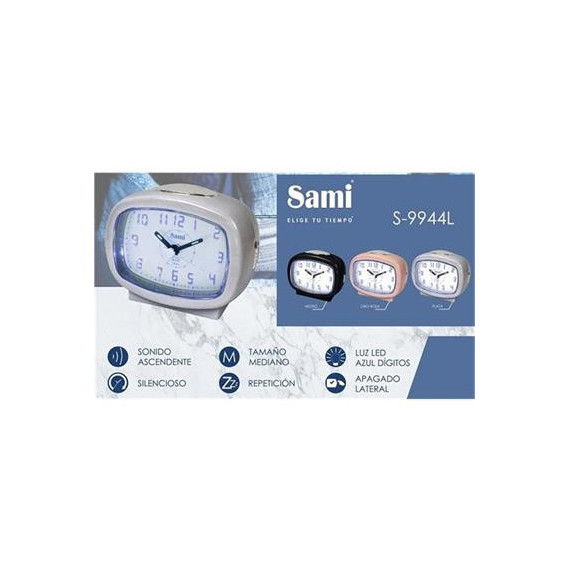 SAMI S-9995L Reloj Despertador Analogico Silencioso