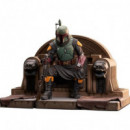 Figura Boba Fett en el Trono The Mandalorian Star Wars  GENTLE GIANT LTD