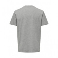 Camisetas Hombre Camiseta ONLY&SONS Lenny Vintage Print Light Grey Melange