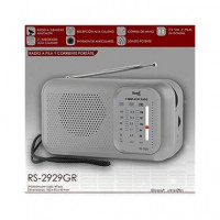 SAMI Radio Portatil Am/fm RS-2929 Gris  Pilas y Corriente