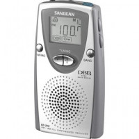 SANGEAN Radio Digital Bolsillo DT-210 Am/fm Plata con Auriculares