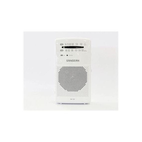 SANGEAN Radio Bolsillo SR-35 Am/fm con Altavoz Pocket 100 Blanca