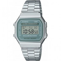 CASIO Coleccion A168WA-3AYES Reloj Digital Acero Inoxidable,cronometro, Alarma, Resistente Al Agua