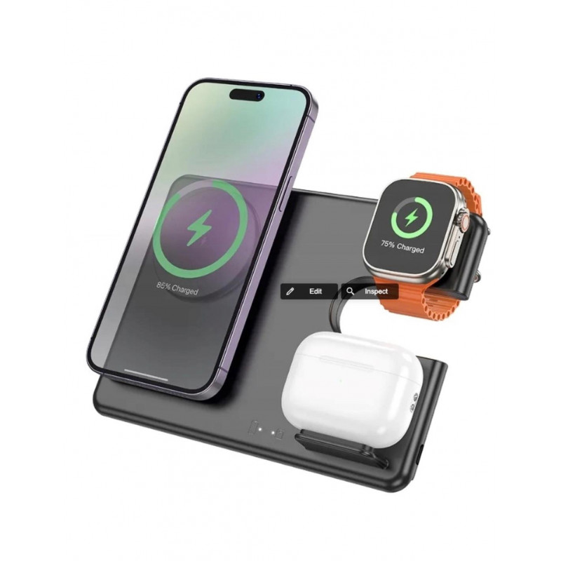 HOCO CQ1 Cargador 15W Inalámbrico y Magnético 3-1 para Iphone, Watch y  Airpods - Guanxe Atlantic Marketplace