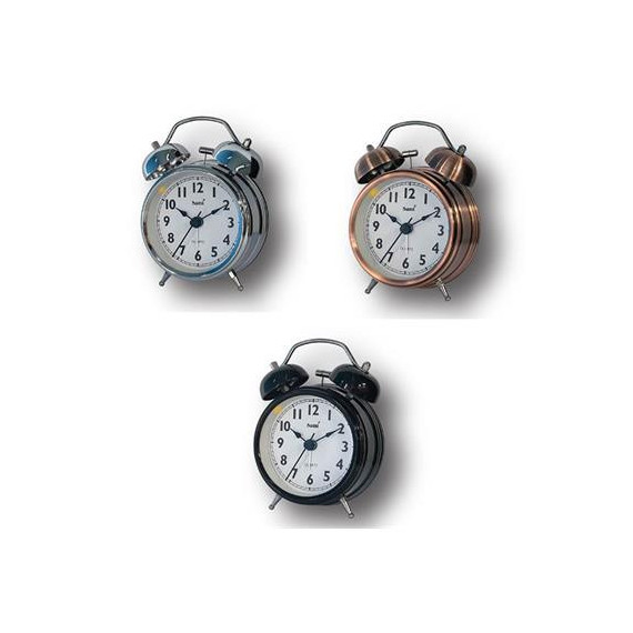 SAMI Reloj Despertador Analogico con Campana Negro S-2036NG