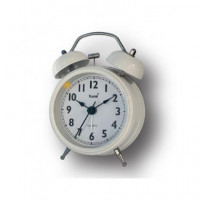SAMI Reloj Despertador Analogico con Campana Blanco S-2036L