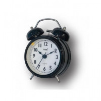 SAMI Reloj Despertador Analogico con Campana Cromado S-2036L