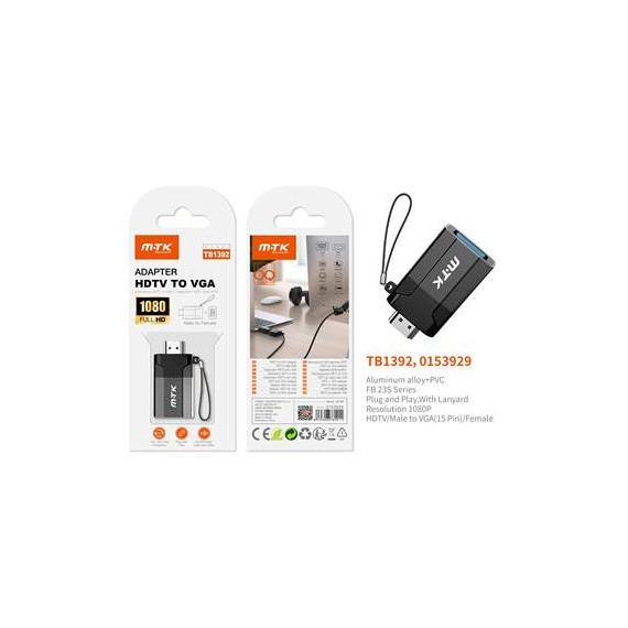 MTK Adaptador Hdmi/m a Vga/h 1080 Full HD TB1392