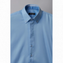 Camisa Hombre Roma Iconic Saten Azul Claro  7 CAMICIE