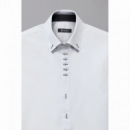 Camisa Hombre Raso Cuello Botones Blanco Lisa  7 CAMICIE