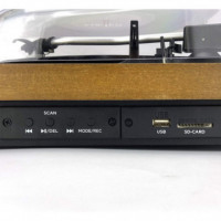 Tocadiscos AIWA de Madera, Bluetooth, 3 Velocidades, Radio Fm, Sd y USB
