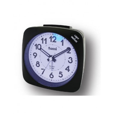 SAMI Reloj Despertador Analogico S-9992L Silencioso Diseño Madera