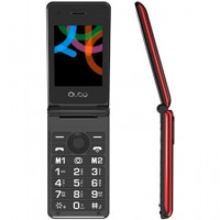 QUBO Telefono Movil X28 Rojo  Dual Sim, Linterna,Boton SOS,Radio,Camara CON 2 MEMORIAS DE EMERGENCIA