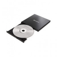 VERBATIM Grabadora Externa CD 24X/DVD 8X USB Tipo C 3.2 Slimline Negra 43886