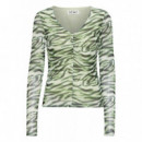 Camisas y Tops Top ICHI Ista Green Tea Zebra