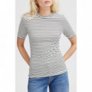 Camisetas Mujer Camiseta ICHI Mira Total Eclipse Stripes