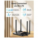 CUDY Router 4G Lte AC1200 LT500D Negro