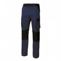 Pantalon Trabajo con Refuerzo 65% Poliester 35% Algodon Azul/negro