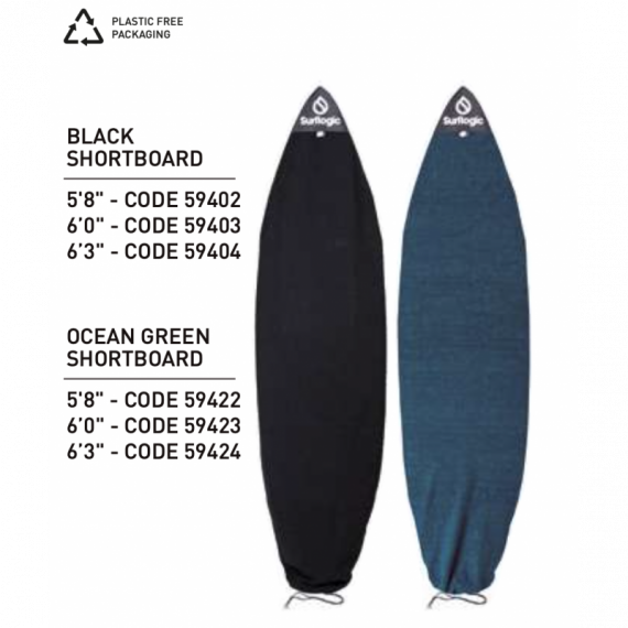 Funda Tela Shortboard SURFLOGIC 6" Ocean Green