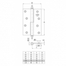 Bisagra Laton Izquierda Cuero 100 X 70 Mm - Modelo 1007